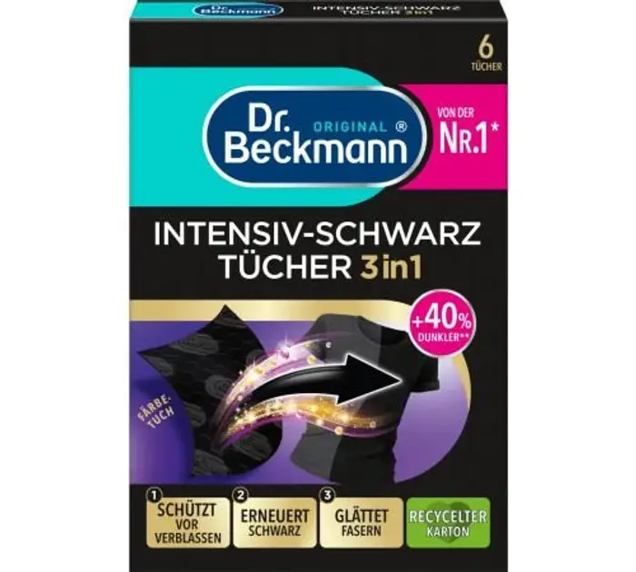 Серветки для відновлення кольору чорних тканин Dr. Beckmann, 6 шт - Image 1
