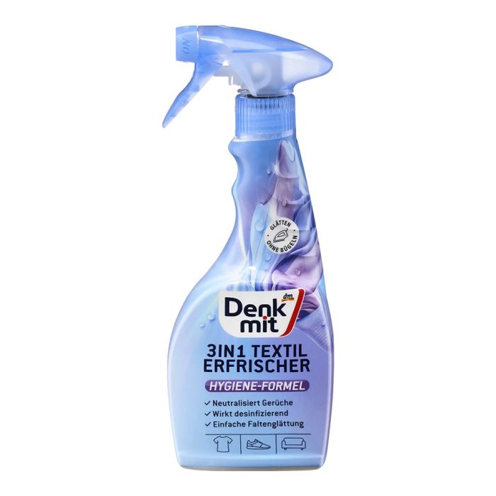 Спрей- рідка праска та освіжувач текстилю Denkmit Hygiene-Textilerfrischer & Faltenglatt, 3 в 1 500 мл - Image 1