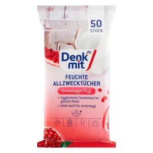 Вологі серветки для прибирання з ароматом граната Denkmit 50 шт