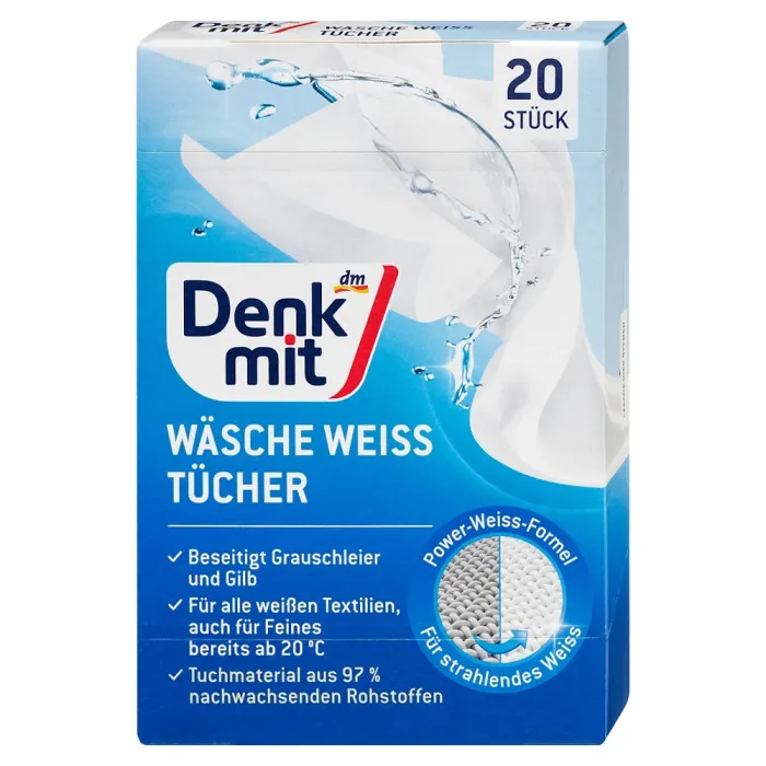 Абсорбуючі серветки для білих тканин DenkMit 20 шт - Image 1