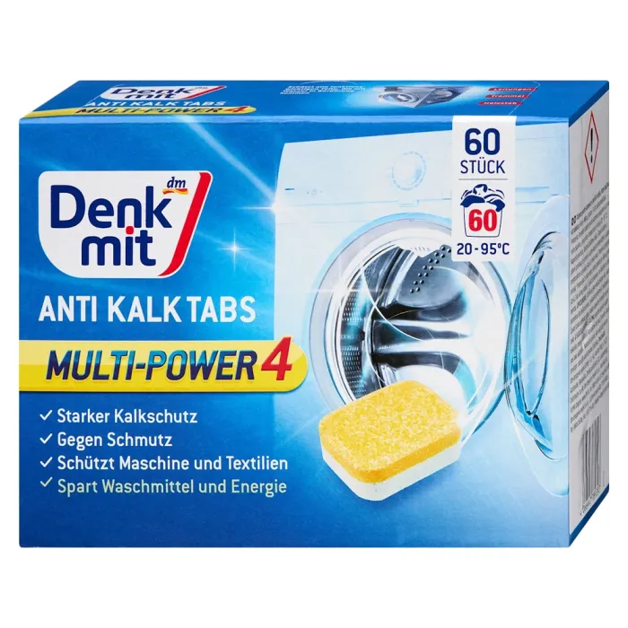 Таблетки від вапняного нальоту для пральної машини Denkmit Anti-Kalk 60 шт - Image 1