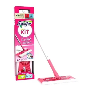 Swiffer Pink Limited Edition лімітована швабра для прибирання з додатковими серветками (3 вологі, 8 сухих)