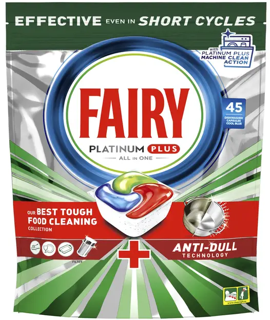Таблетки для посудомийної машини Fairy Platinum Plus All in One, 45 шт 