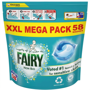 Капсули для прання Fairy Non-Bio, 58 шт