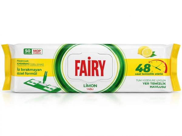 Вологі серветки для підлоги Fairy, Лимон, 50 шт
