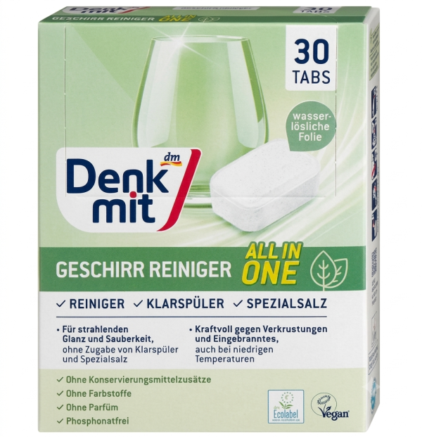 Таблетки для посудомийної машини DenkMit Nature, 30 шт