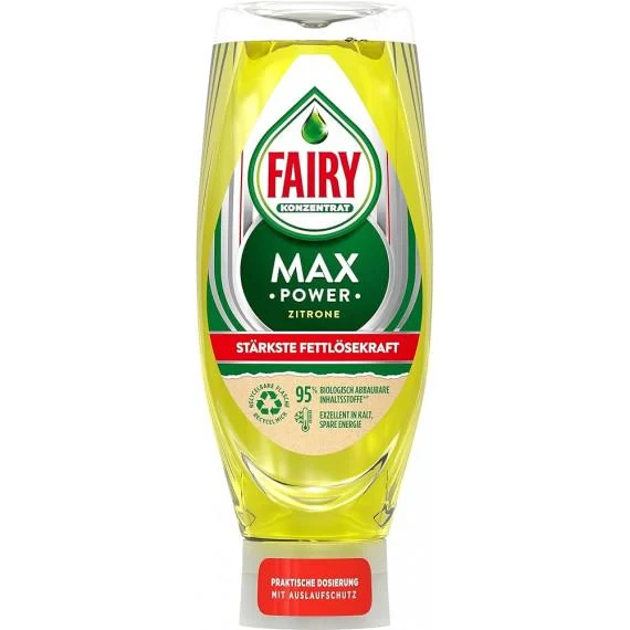 Концентрований засіб для миття посуду Fairy Max Power Lemon, 545мл